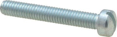 Value Collection - #10-32 UNF, 1-1/4" Length Under Head Slotted Drive Machine Screw - Fillister Head, Grade J82 Steel, Zinc-Plated Finish, Without Washer - Exact Industrial Supply