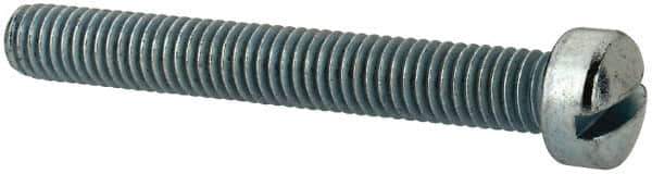 Value Collection - #10-32 UNF, 1-1/2" Length Under Head Slotted Drive Machine Screw - Fillister Head, Grade J82 Steel, Zinc-Plated Finish, Without Washer - Exact Industrial Supply
