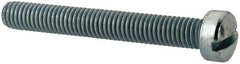 Value Collection - #10-32 UNF, 1-1/2" Length Under Head Slotted Drive Machine Screw - Fillister Head, Grade J82 Steel, Zinc-Plated Finish, Without Washer - Exact Industrial Supply