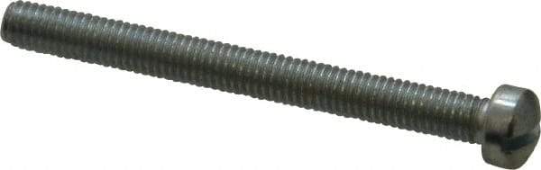 Value Collection - #10-32 UNF, 2" Length Under Head Slotted Drive Machine Screw - Fillister Head, Grade J82 Steel, Zinc-Plated Finish, Without Washer - Exact Industrial Supply