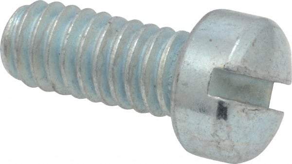Value Collection - #12-24 UNC, 1/2" Length Under Head Slotted Drive Machine Screw - Fillister Head, Grade J82 Steel, Zinc-Plated Finish, Without Washer - Exact Industrial Supply