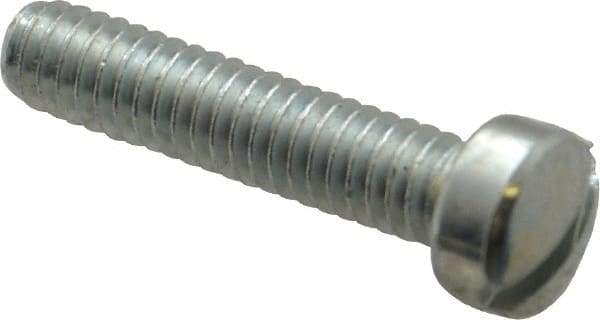 Value Collection - #12-24 UNC, 1" Length Under Head Slotted Drive Machine Screw - Fillister Head, Grade J82 Steel, Zinc-Plated Finish, Without Washer - Exact Industrial Supply