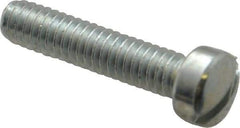 Value Collection - #12-24 UNC, 1" Length Under Head Slotted Drive Machine Screw - Fillister Head, Grade J82 Steel, Zinc-Plated Finish, Without Washer - Exact Industrial Supply