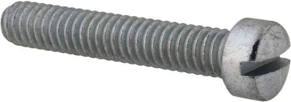 Value Collection - #12-24 UNC, 1-1/4" Length Under Head Slotted Drive Machine Screw - Fillister Head, Grade 2 Steel, Zinc-Plated Finish, Without Washer - Exact Industrial Supply