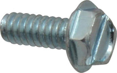 Value Collection - #10-24 UNC, 1/2" OAL Slotted Drive Machine Screw - Hex Washer Head, Grade J82 Steel, Zinc-Plated Finish, Without Washer - Exact Industrial Supply