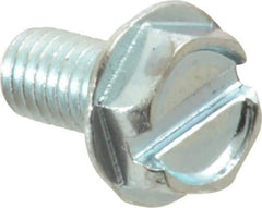 Value Collection - #10-32 UNF, 3/8" OAL Slotted Drive Machine Screw - Hex Washer Head, Grade J82 Steel, Zinc-Plated Finish, Without Washer - Exact Industrial Supply