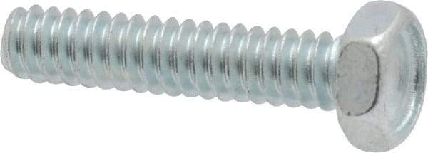 Value Collection - #10-24 UNC, 7/8" Length Under Head Hex Drive Machine Screw - Hex Head, Grade 2 Steel, Zinc-Plated Finish, Without Washer - Exact Industrial Supply