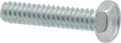Value Collection - #10-24 UNC, 7/8" Length Under Head Hex Drive Machine Screw - Hex Head, Grade 2 Steel, Zinc-Plated Finish, Without Washer - Exact Industrial Supply