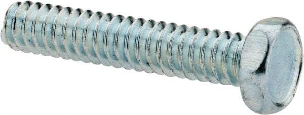 Value Collection - #10-24 UNC, 1" Length Under Head Hex Drive Machine Screw - Hex Head, Grade 2 Steel, Zinc-Plated Finish, Without Washer - Exact Industrial Supply