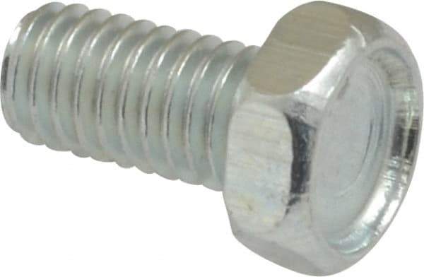 Value Collection - #10-32 UNF, 3/8" Length Under Head Hex Drive Machine Screw - Hex Head, Grade J82 Steel, Zinc-Plated Finish, Without Washer - Exact Industrial Supply