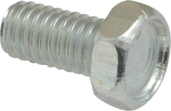 Value Collection - #10-32 UNF, 3/8" Length Under Head Hex Drive Machine Screw - Hex Head, Grade J82 Steel, Zinc-Plated Finish, Without Washer - Exact Industrial Supply