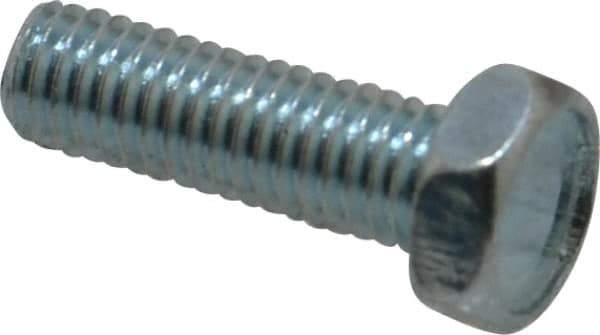 Value Collection - #10-32 UNF, 5/8" Length Under Head Hex Drive Machine Screw - Hex Head, Grade J82 Steel, Zinc-Plated Finish, Without Washer - Exact Industrial Supply