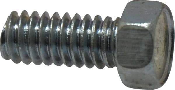 Value Collection - #12-24 UNC, 1/2" Length Under Head Hex Drive Machine Screw - Hex Head, Grade 2 Steel, Zinc-Plated Finish, Without Washer - Exact Industrial Supply