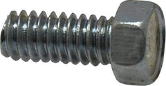 Value Collection - #12-24 UNC, 1/2" Length Under Head Hex Drive Machine Screw - Hex Head, Grade 2 Steel, Zinc-Plated Finish, Without Washer - Exact Industrial Supply