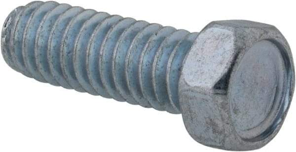 Value Collection - #12-24 UNC, 5/8" Length Under Head Hex Drive Machine Screw - Hex Head, Grade 2 Steel, Zinc-Plated Finish, Without Washer - Exact Industrial Supply