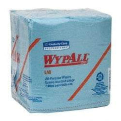 WypAll - L40 1/4 Fold General Purpose Wipes - Poly Pack, 12" x 12-1/2" Sheet Size, Blue - Exact Industrial Supply