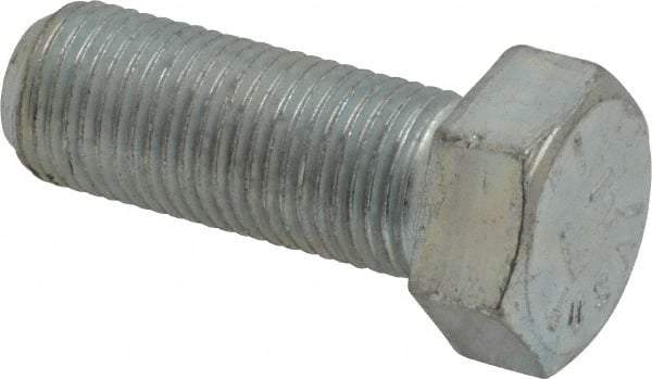 Made in USA - 9/16-18 UNF, 1-1/2" Length Under Head Hex Head Cap Screw - Fully Threaded, Grade 5 Steel, Zinc-Plated Finish, 13/16" Hex - Exact Industrial Supply