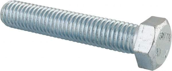 Value Collection - 1/2-13 UNC, 2-3/4" Length Under Head Hex Head Cap Screw - Fully Threaded, Grade 2 Steel, Zinc-Plated Finish, 3/4" Hex - Exact Industrial Supply