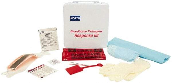 North - 15 Piece, 1 Person, Refill for Bloodborne Pathogen Kit - Poly Bag - Exact Industrial Supply