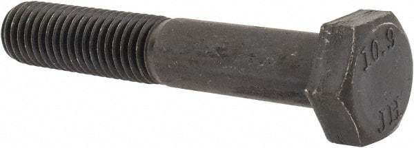 Value Collection - M12x1.75mm Metric Coarse, 70mm Length Under Head Hex Head Cap Screw - Partially Threaded, Grade 10.9 Steel, Black Oxide Finish, 19mm Hex - Exact Industrial Supply