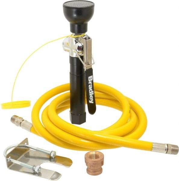 Bradley - Plumbed Drench Hoses Mount: Wall Style: Single Spray Head - Exact Industrial Supply