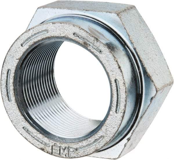 Value Collection - 1-1/2 - 12 UNF Grade C Hex Lock Nut with Distorted Thread - 2-1/4" Width Across Flats, 1-5/16" High, Cadmium Clear-Plated Finish - Exact Industrial Supply