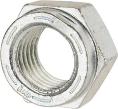 Value Collection - 1-1/8 - 7 UNC Grade C Hex Lock Nut with Distorted Thread - 1-11/16" Width Across Flats, 1" High, Cadmium Clear-Plated Finish - Exact Industrial Supply