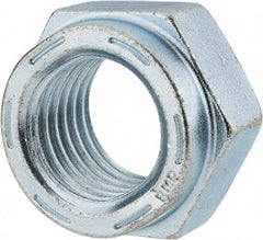 Value Collection - 1-1/4 - 7 UNC Grade C Hex Lock Nut with Distorted Thread - 1-7/8" Width Across Flats, 1-3/32" High, Cadmium Clear-Plated Finish - Exact Industrial Supply