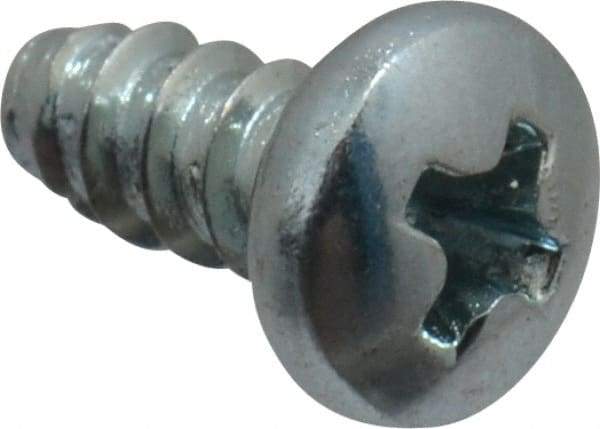 Value Collection - #4 Pan Head Phillips Sheet Metal Screw - Steel, 1/4" Length Under Head, Grade 2 - Exact Industrial Supply