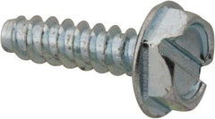 Value Collection - #6 Hex Washer Head Slotted Sheet Metal Screw - Steel, 1/2" Length Under Head, Grade 2 - Exact Industrial Supply