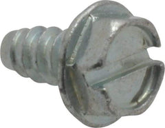 Value Collection - #10 Hex Washer Head Slotted Sheet Metal Screw - Steel, 3/8" Length Under Head, Grade 2 - Exact Industrial Supply