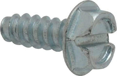 Value Collection - #10 Hex Washer Head Slotted Sheet Metal Screw - Steel, 1/2" Length Under Head, Grade 2 - Exact Industrial Supply