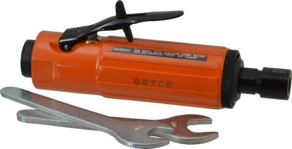 Dotco - 1/4" Collet, Straight Handle, Straight Air Die Grinder - 23,000 RPM, Rear Exhaust, 37 CFM, 0.9 hp, 90 psi, 1/4" Inlet - Exact Industrial Supply