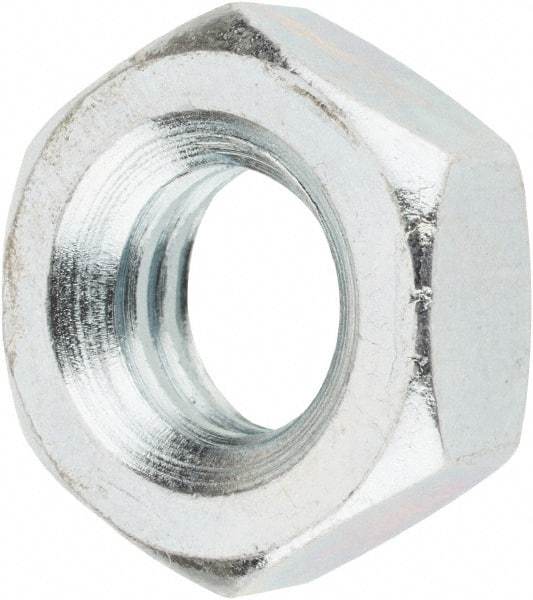 Value Collection - 3/8-16 UNC Steel Right Hand Machine Screw Hex Nut - 5/8" Across Flats, 1/4" High, Zinc Clear Finish - Exact Industrial Supply