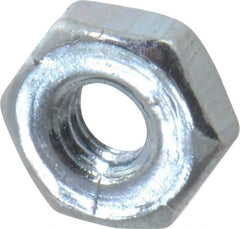 Value Collection - #2-64 UN Steel Right Hand Machine Screw Hex Nut - 3/16" Across Flats, 0.066" High, Zinc-Plated Finish, 2B Class of Fit - Exact Industrial Supply
