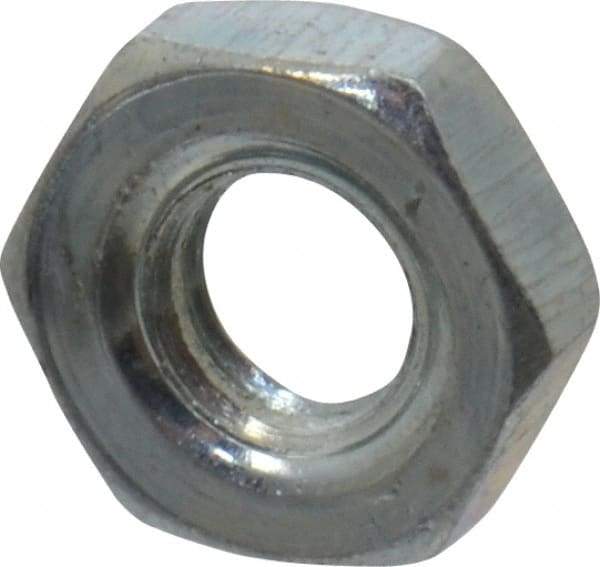 Value Collection - #3-56 UN Steel Right Hand Machine Screw Hex Nut - 3/16" Across Flats, 0.066" High, Zinc-Plated Finish, 2B Class of Fit - Exact Industrial Supply