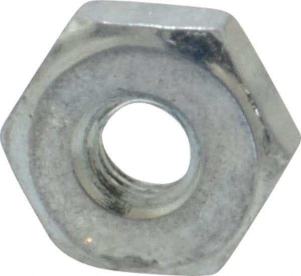 Value Collection - #6-40 UN Steel Right Hand Machine Screw Hex Nut - 5/16" Across Flats, 0.114" High, Zinc-Plated Finish, 2B Class of Fit - Exact Industrial Supply