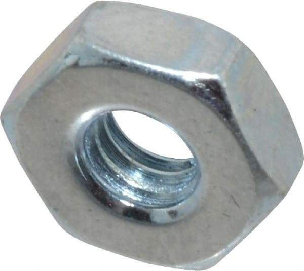 Value Collection - #8-36 UN Steel Right Hand Machine Screw Hex Nut - 11/32" Across Flats, 1/8" High, Zinc-Plated Finish, 2B Class of Fit - Exact Industrial Supply