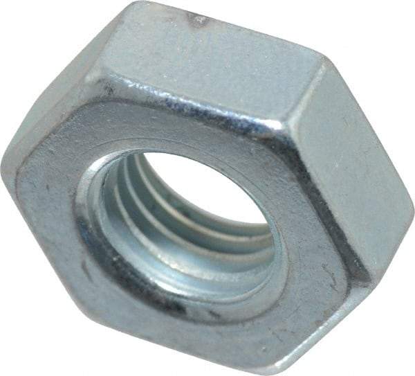 Value Collection - 5/16-24 UN Steel Right Hand Machine Screw Hex Nut - 9/16" Across Flats, 0.225" High, Zinc-Plated Finish, 2B Class of Fit - Exact Industrial Supply