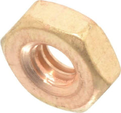 Value Collection - #8-32 UNC Silicon Bronze Right Hand Machine Screw Hex Nut - 11/32" Across Flats, 1/8" High, Uncoated - Exact Industrial Supply