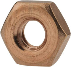 Value Collection - #10-24 UNC Silicon Bronze Right Hand Machine Screw Hex Nut - 3/8" Across Flats, 1/8" High, Uncoated - Exact Industrial Supply