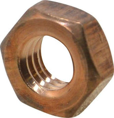 Value Collection - 3/8-16 UNC Silicon Bronze Right Hand Machine Screw Hex Nut - 5/8" Across Flats, 1/4" High, Uncoated - Exact Industrial Supply