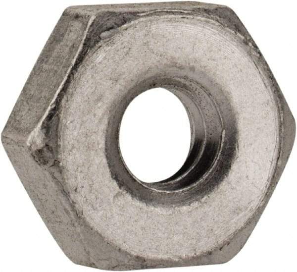 Value Collection - #6-32 UNC Aluminum Right Hand Machine Screw Hex Nut - 5/16" Across Flats, 7/64" High, Uncoated - Exact Industrial Supply