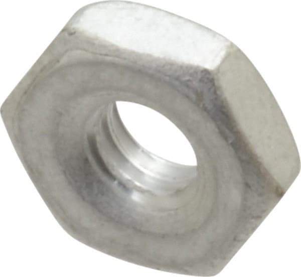 Value Collection - #8-32 UNC Aluminum Right Hand Machine Screw Hex Nut - 11/32" Across Flats, 1/8" High, Uncoated - Exact Industrial Supply