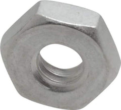 Value Collection - #10-24 UNC Aluminum Right Hand Machine Screw Hex Nut - 3/8" Across Flats, 1/8" High, Uncoated - Exact Industrial Supply