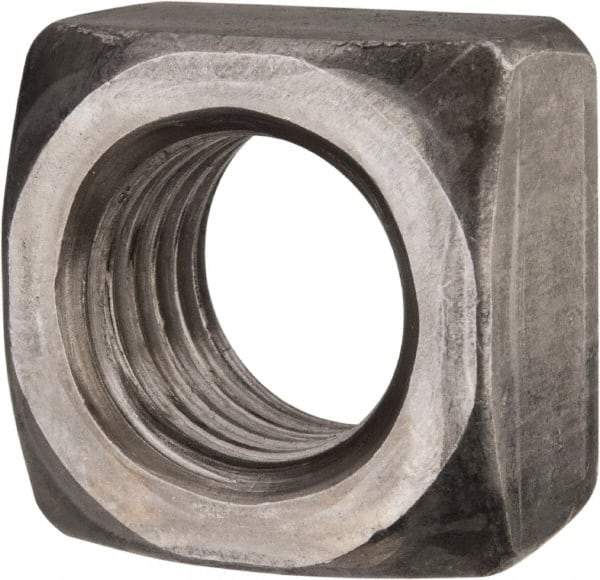 Value Collection - 7/8-9 Steel Square Nut - Uncoated, 1-5/16" Square Width x 49/64" Overall Height - Exact Industrial Supply