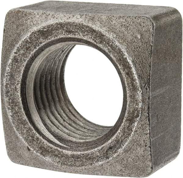 Value Collection - 1-1/4-7 Steel Square Nut - Uncoated, 1-7/8" Square Width x 1-3/32" Overall Height - Exact Industrial Supply