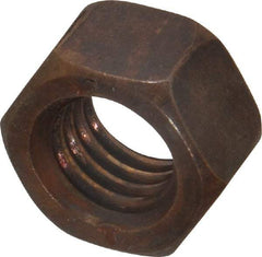 Value Collection - 1/2-13 UNC Silicon Bronze Right Hand Hex Nut - 3/4" Across Flats, 7/16" High, Uncoated - Exact Industrial Supply