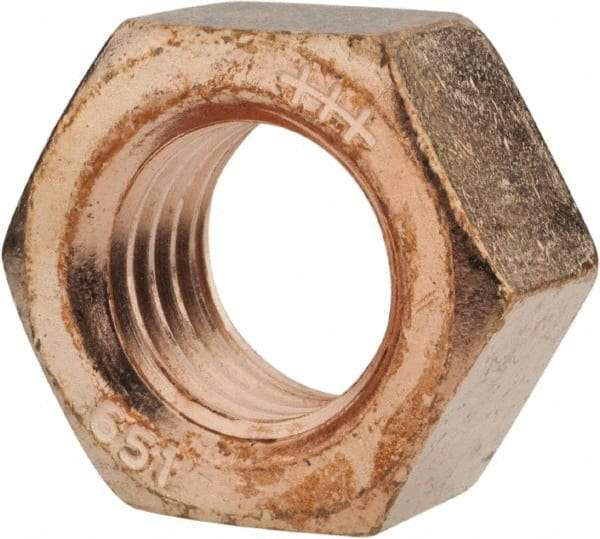 Value Collection - 3/4-10 UN Silicon Bronze Right Hand Hex Nut - 1-1/8" Across Flats, 41/64" High, Uncoated - Exact Industrial Supply
