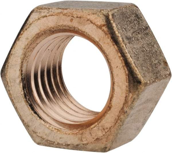 Value Collection - 7/8-9 UN Silicon Bronze Right Hand Hex Nut - 1-5/16" Across Flats, 3/4" High, Uncoated - Exact Industrial Supply